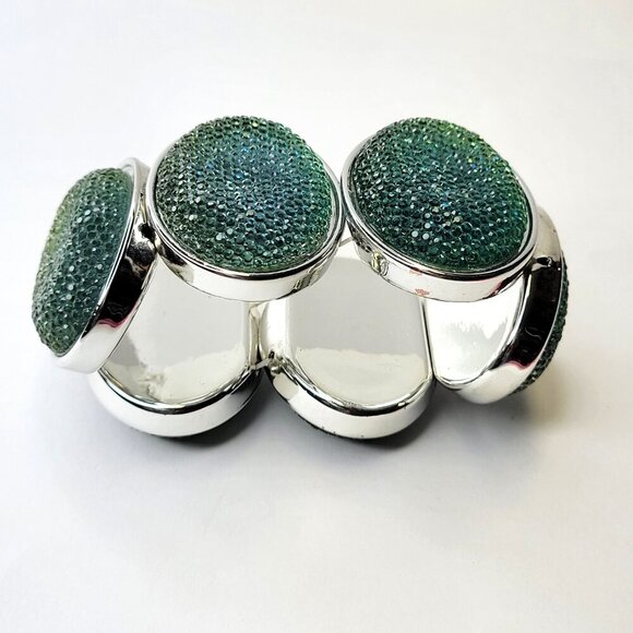 Green Glitter Stretch Fashion Bracelet Casual Wrap Bracelet - Picture 4 of 8